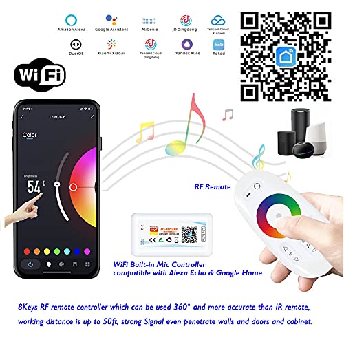 Cinta LED RGB de 100FT con Control WiFi y Micrófono Integrado miniatura 6