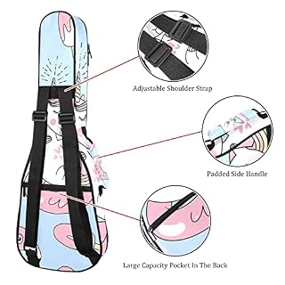 Housse de ukulélé licorne avec flamants roses - Sac de transport pour ukulélé avec sangle réglable – Image 3