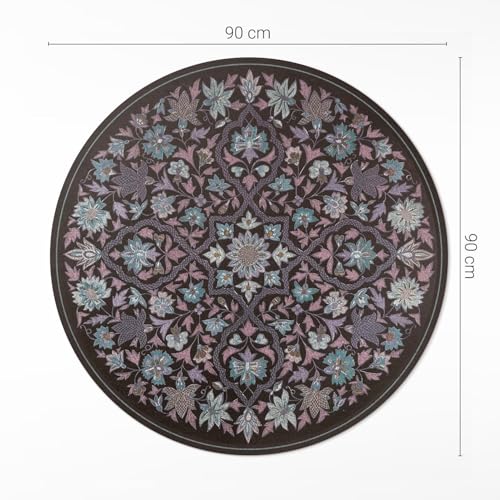 Tapis vinyle ø90 cm de sol pour salon et chambre déco ronde chaleureuse