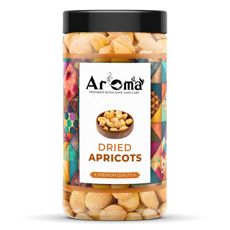 AROMA Premium Turkish Dried Apricots 400gm | Exotic Seedless Khumani/Jardalu Dry Fruits | Whole Natural, Soft & Juicy Healthy Snack (Jar Pack)