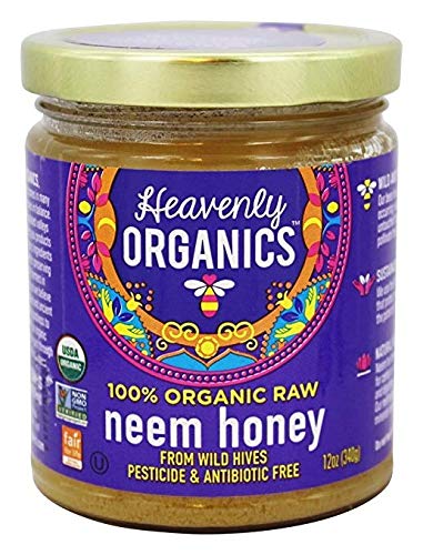 Heavenly Organics 100% Organic Raw Honey Variety - Neem Honey and Acacia Honey (Pack of 4)