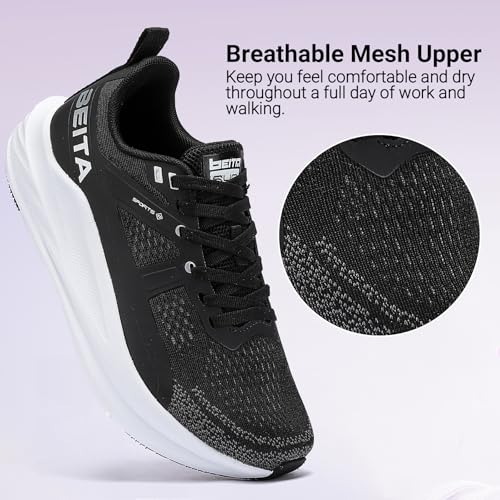 Image of Beita Women's Width Toe Box Walking Shoes｜Wedge Running Athletic Tennis Shoes with Rubber Outsole｜Fashion Platform Sneakers Non-Slip Thick Anti Slip Breathable Cushion Leisure Work