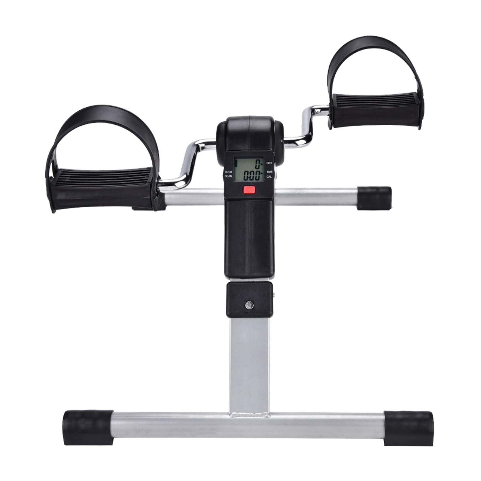 Pedał w Domu, Składany Trenażer Nóg z Monitorem LCD i Regulowanym Oporem, Sprzęt Fitness dla Seniorów i do Użytku w Domowym Biurze, 48 X 23,3 Cm