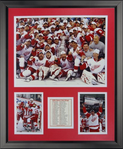 Cadre photo Detroit Red Wings 2008 de la LNH champions 40x50 cm