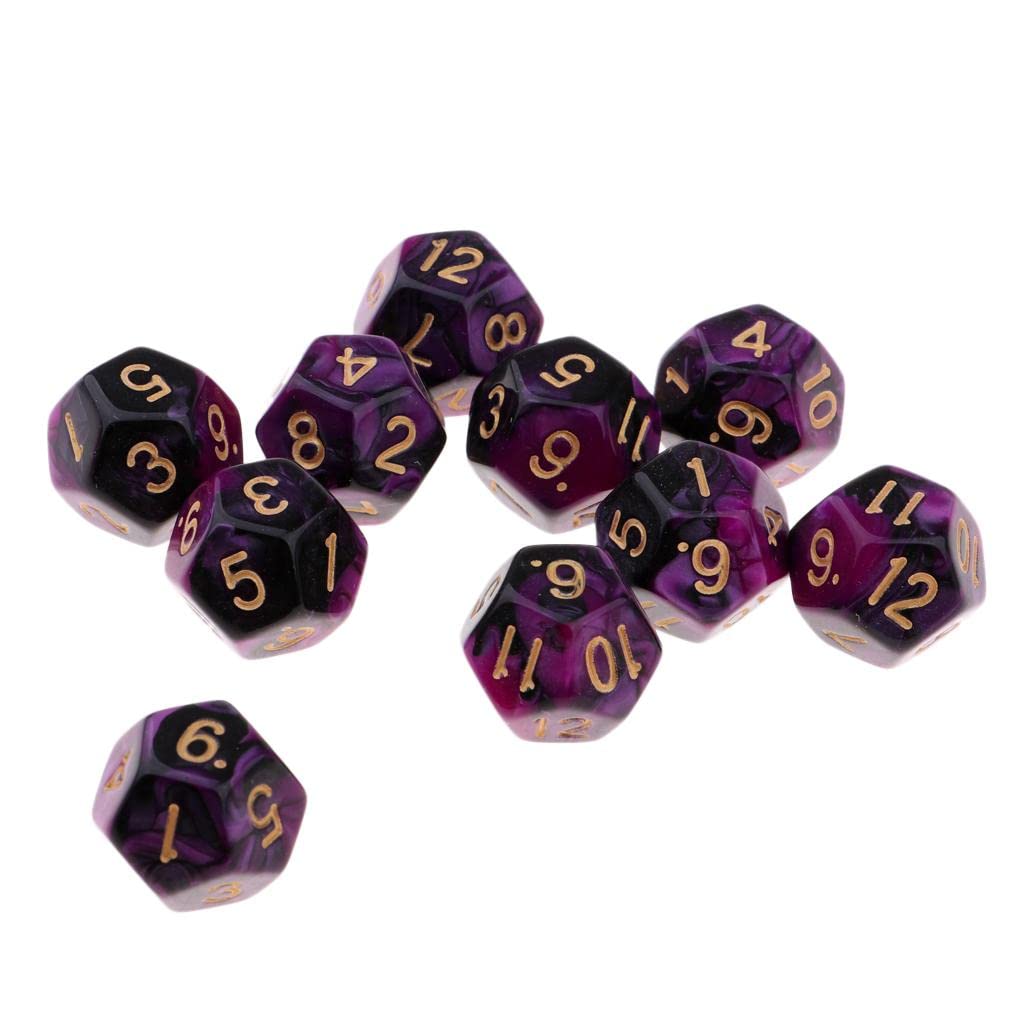 Enakshi Multi-Sided Dice Polyhedron Dice D12 for D&D TRPG Table Game Purple+Black|Toys & Hobbies | Games | Role Playing Games | Dungeons & Dragons | Accessories & Dice