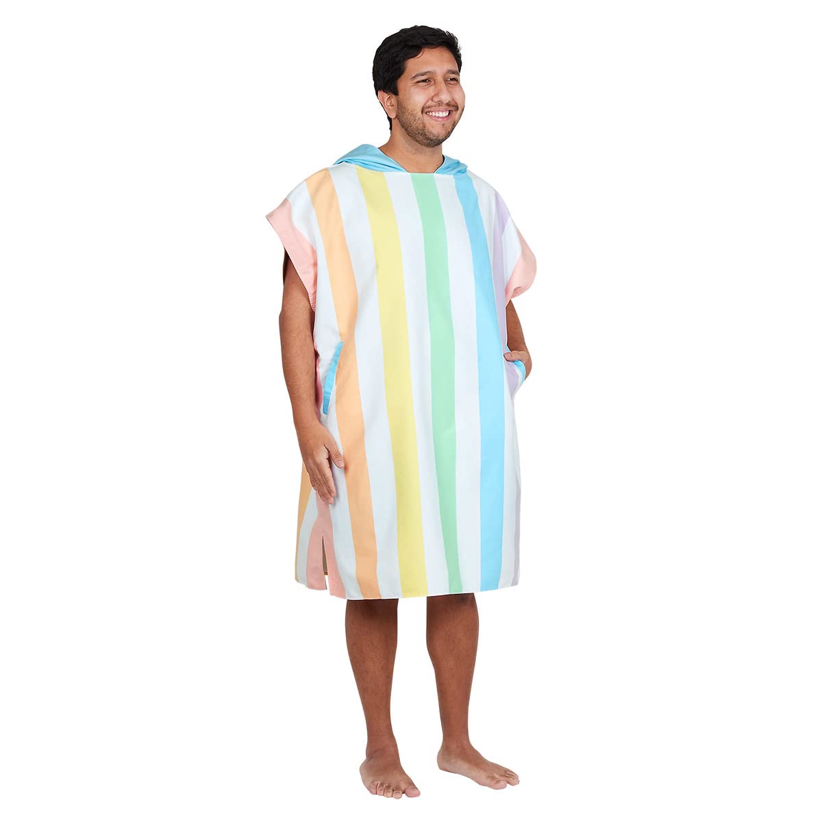 Dock & Bay Poncho per Adulti - Asciugamano con Cappuccio e Tasche Profonde - per Spiaggia e Piscina - Super Assorbente, ad Asciugatura Rapida - Summer - Unicorn Waves, Small (85x65cm, 33x26)
