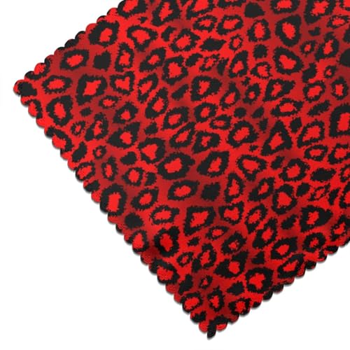 Sets de table imprimé animal léopard rouge anti-rayures pour table en verre fragile