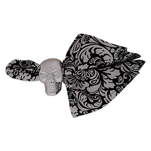 Dii Halloween Napkin Rings Novelty Tabletop Décor Set, 3.25X2.25X3, Silver Skull, 6 Piece #TOP2