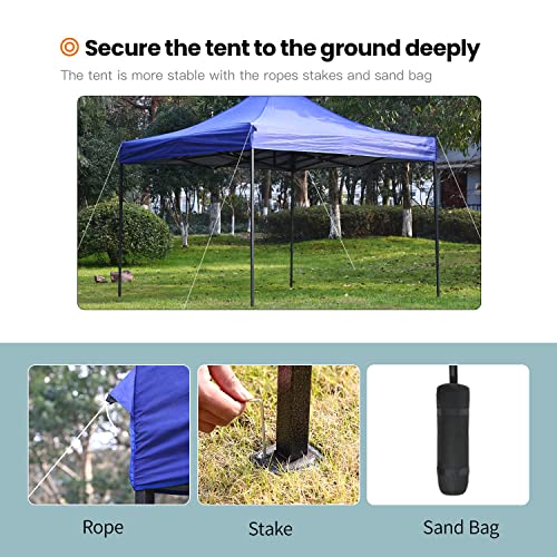 Pop Up Canopy Waterproof 10X10 Pop Up Canopy Outdoor Canopy Adjustable Canopy Tent With Portable Bag, 4 Sand Bags (Blue) #TOP2