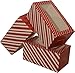 Mini Treat cookie Boxes; rectangular with clear window; 8 - 3 packs; 24 foldable boxes (Red & White Stripe)
