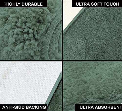 Image of Flooring India Co Newman Rectangular Carpet 2500 GSM Super Soft Anti Skid Area Rugs for Home Decor, Bedroom (4x6 Feet, Seige), Green