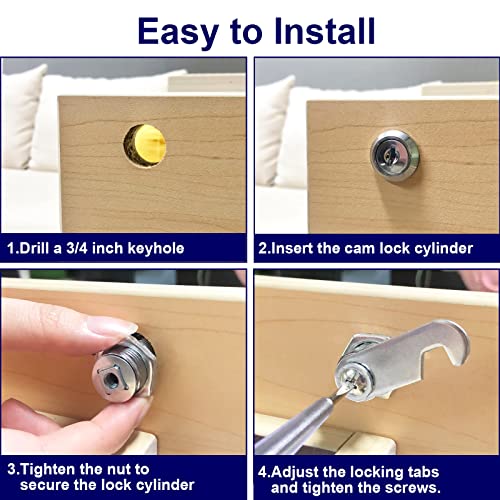 Jayeson 1 Pack Cabinet Locks, Mailbox Lock And Key Secure File Cabinet, 5/8" Cam Lock Keyed Alike Mailbox Lock Replacement For Drawer Toolbox, Zinc Alloy #TOP6