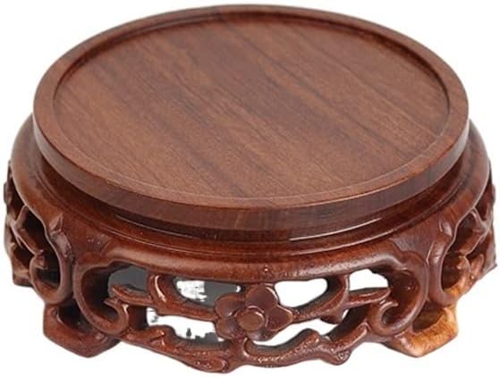 Bonsai Pedestal Vase Pedestal Stands Vase Buddha Statue Base Round Base Wooden Stone Bonsai Decoration Living Room Decoration Rack Planter Stand Plant Holder