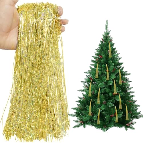 Lametta Weihnachtsbaum Gold,Tannenbaum Deko Weihnachten Party...