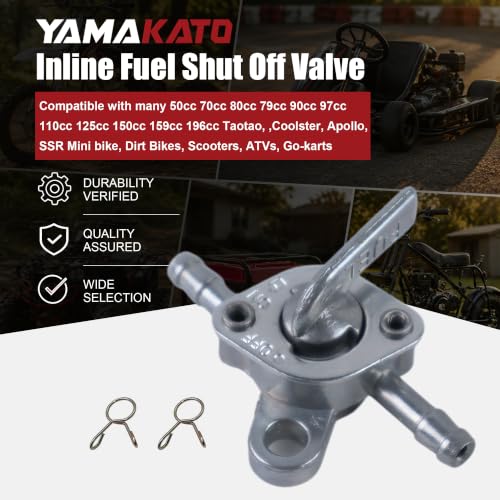 Image of Inline Gas Fuel Petcock Shut Off Valve 3 /16 for Baja ATV Dirt Bike | for Super Pocket Mini Bike Go Kart Motorcycle Tao Tao 50 70cc 110cc 125cc and Generators