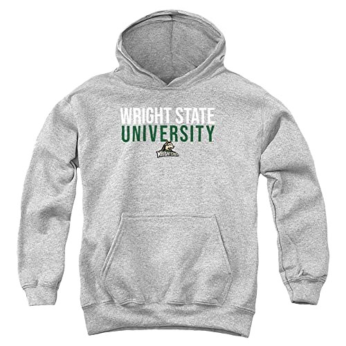 LOGOVISION Wright State University Official Stacked Youth Kids Boy/Girls Pull-Over Hoodie Sweatshirt