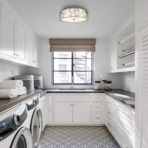 Hopejoy Flush Mount Light Fixture, Led Close To Ceiling Light Fixtures In Brushed Nickel Finish, Metal Frame And Acrylic Shade, 18W 1800Lumens 3000K, C8001/18W-Sn #TOP6