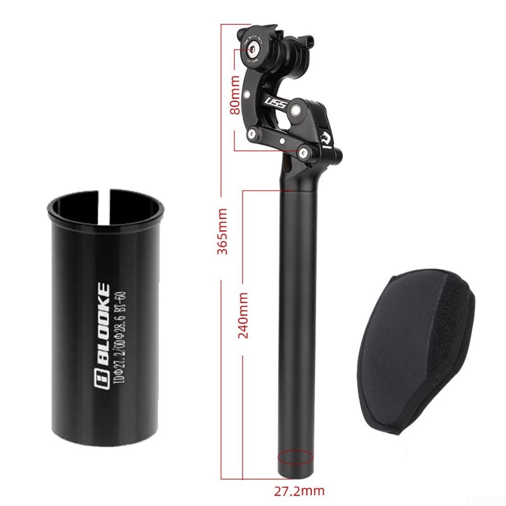 RANRAO Fietsvering Zadelpen voor Fietsen, Aluminiumlegering Schokdempers Zadelpen Fiets Zadelstang, Vering Mountainbike Zadelpen Schokdemper Post 27,2 mm