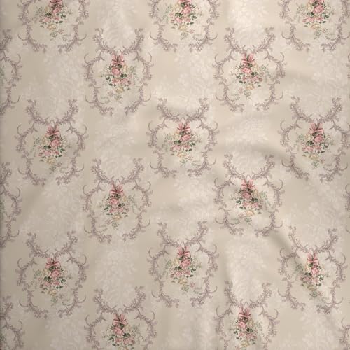 Image of BOUTIQUE LIVING Platinum Pulse Monticello 100% Cotton 800 TC Beige Floral King Bedding Set