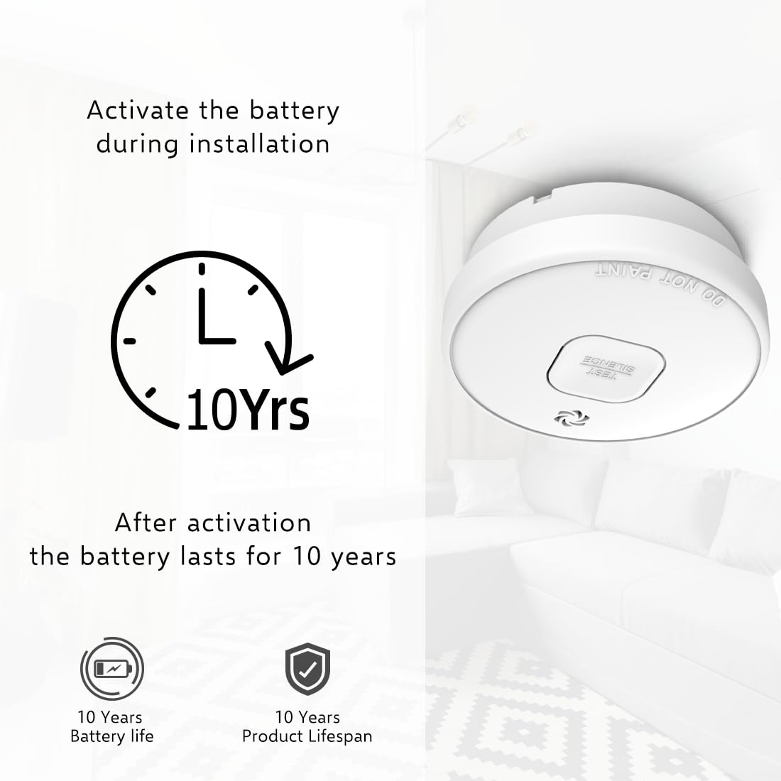 ELRO FS2010 Smoke Detector with 10-Year Battery, White, 1 piece - Image 4
