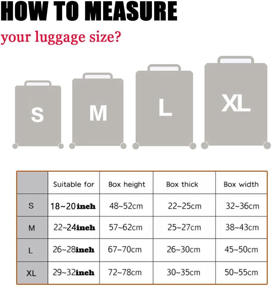 Housses de bagages lavables et protection valise extensible imprimé M