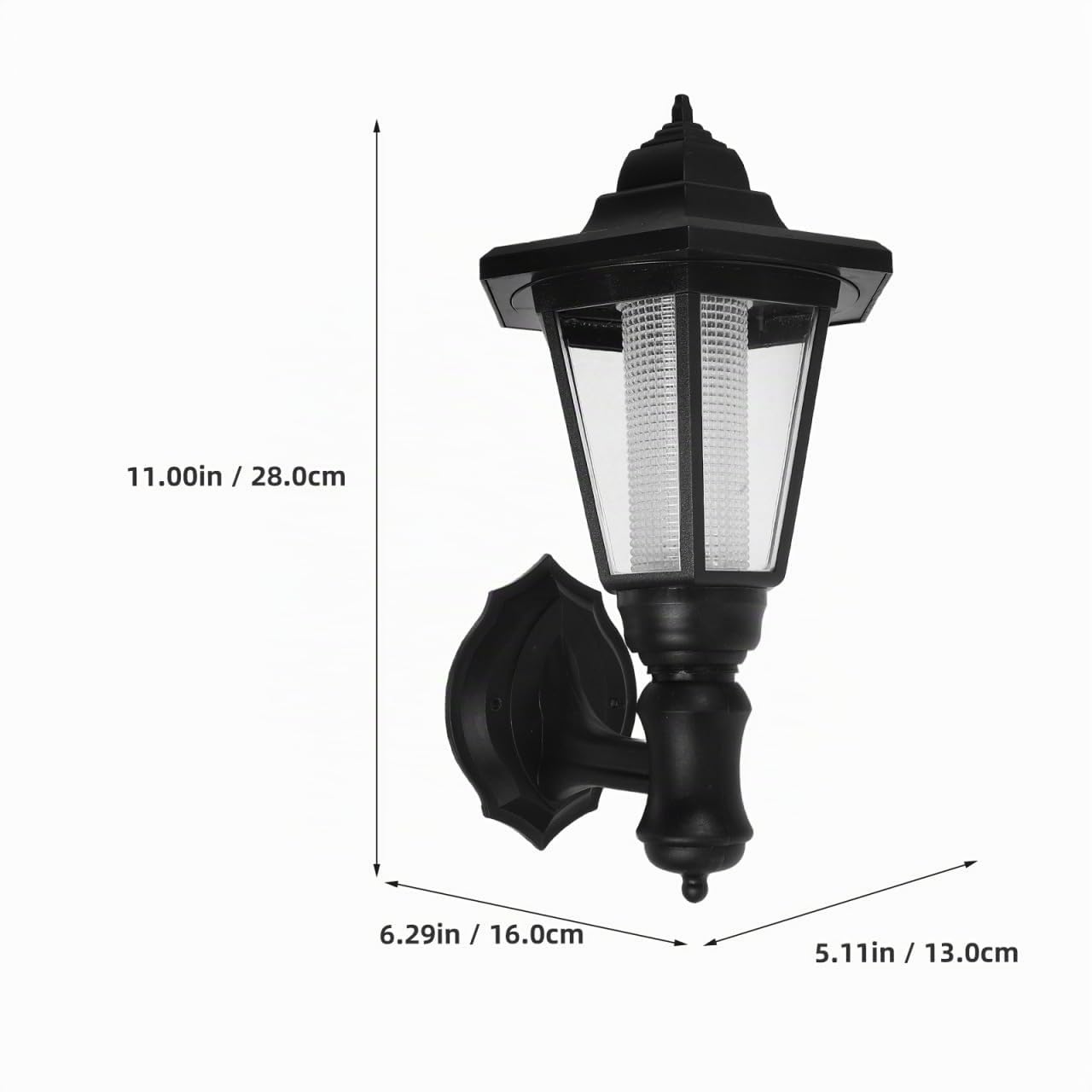 OSALADI Lámpara De Pared Con Energía Solar Para Exterior Luz Solar Pared Exterior Para Jardín Patio Y Pasillo Aplique Decorativo Blanco 6.29X5.11X11.02 Pulgadas