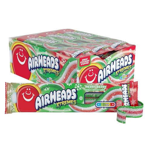 Bonbons à mâcher Airheads Xtremes Belts saveur fruits de baies, lot de 18 contre l'ennui des goûters