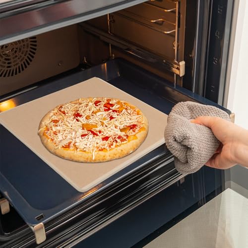 10 Inch Small Pizza Stone with Parchment Paper(50 pcs) for Camp Oven 10”x11”x0.5”, Garpernics Rectangular Cordierite Baking & Grilling Stone for Grills and Air Fryers Fit for Coleman Camp Oven - Image 6