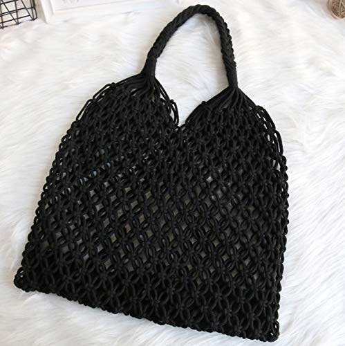 Image of Beach Bag Tote Braided Handbag Women String Bag Summer Hobo Bag Travel Bag