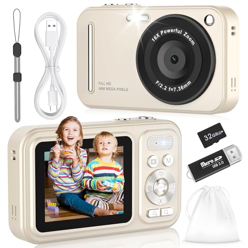 Digital Camera for Kids, WITYEAH 48MP FHD 1080P Point and...