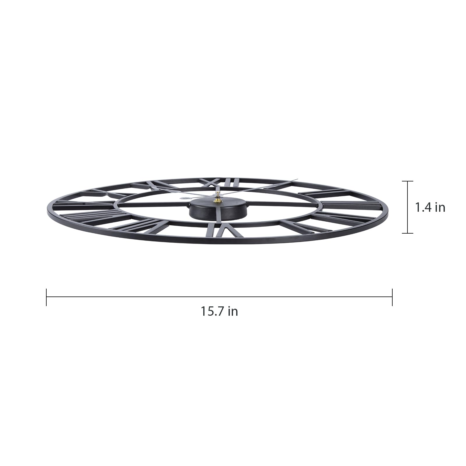 Reloj de pared grande sin tictac, silencioso, 60 cm, números romanos de cuarzo, funciona con batería, reloj de pared fácil de leer para habitaciones, hogar, cocina, dormitorio, oficina, escuela
