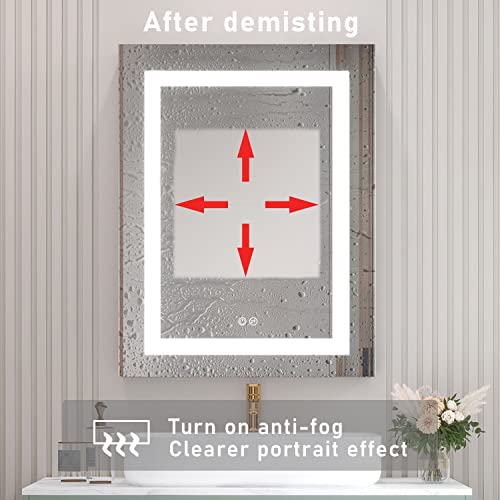 Mirplus 26X20 Inch Bathroom Medicine Cabinet With Led Mirror, Anti-Fog, Waterproof 6000K Single Door Lighted Bathroom Cabinet With Touch Switch, Recessed Or Surface Mount (Left Door) #TOP3