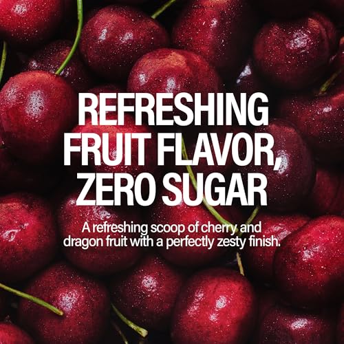 Image of GURU Zero Sugar Energy Drink, Dragon Fruit Cherry Sorbet Organic Sparkling Energy Drink with 140 MG Natural Caffeine & Coconut Water for Workouts, Performance & Midday Boost, Gluten Free, Vegan, 12 Fl Oz, 24 Pack