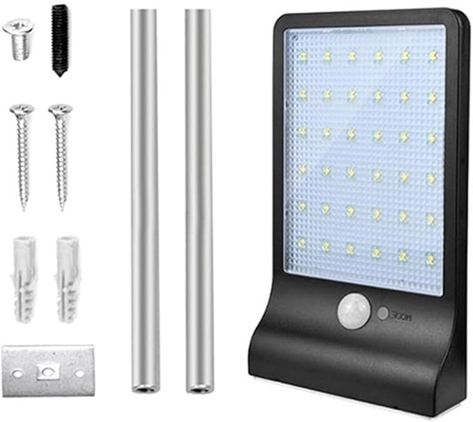 MSEURO PIR-bewegingssensor Zonne-straatverlichting 1 modi Buitenlicht wandlamp Waterdicht Energiebesparend Tuinpad Huis Garde Lucky (Size : With mounted rod-01) photo 2