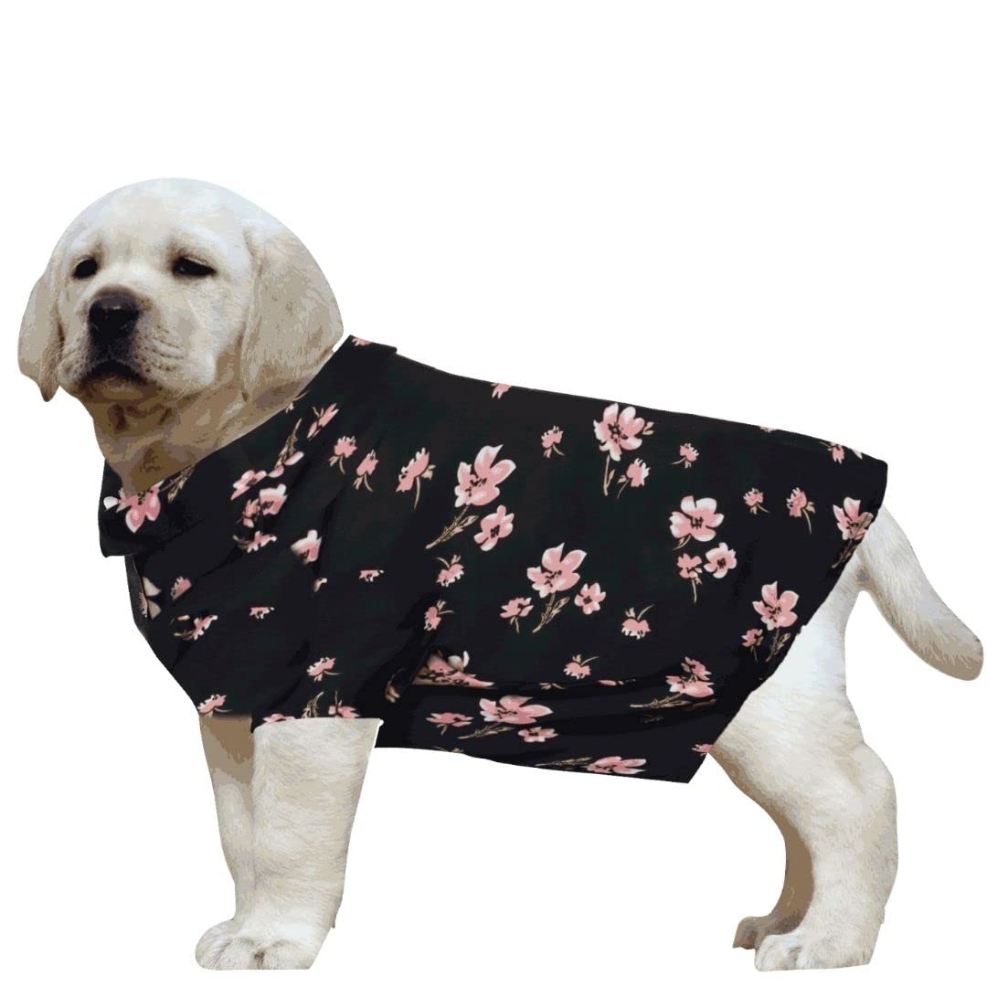 Western Era Super Soft Trendy Printed Shirt, Ultra Comfort Dog Apparel, Cotton Printed Breathable Basic Vest Dog Shirt, Lightweight Thin Shirt for Your Furies (Small - 14 inch) (Black Flower Print) (B0B6HP1ZP6) Amazon Price History, Amazon Price Tracker