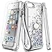 NGB Designed for iPod Touch 7th Generation Case & 6th/5th, Clear Gem | Glitter Liquid Bling Sparkle Cute Cover for Women Girls Kids | with Screen Protector & Ring Holder & Wrist Strap Lanyard