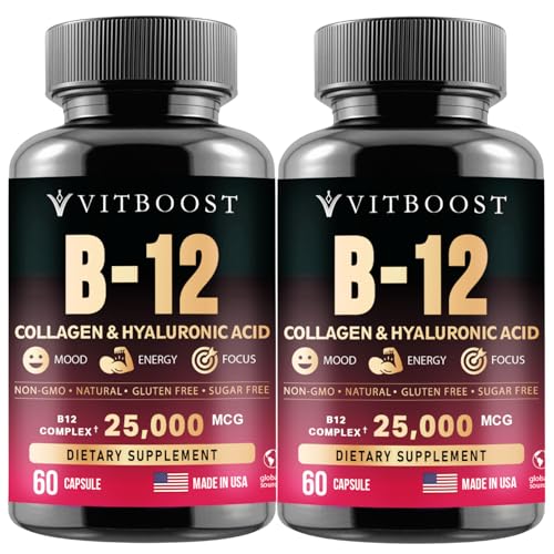 Image of Vitamin B12 with Hyaluronic Acid and Collagen - 25000 mcg B12 Complex, 2PK