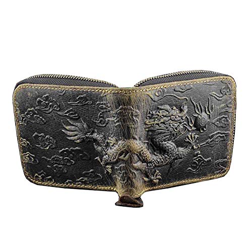 NEW Men's Wallet Fly Dragon clutch wallet (Genuine cowhide leather)2