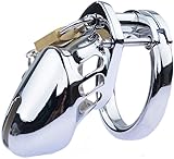 EXmalAia Sex Toys Male Cage Chastity Device Birdcage Chastity Lock with Sunglasses to Prevent Erection Bondage Breathable for Adult Game (Color : Silver, Size : 40mm)