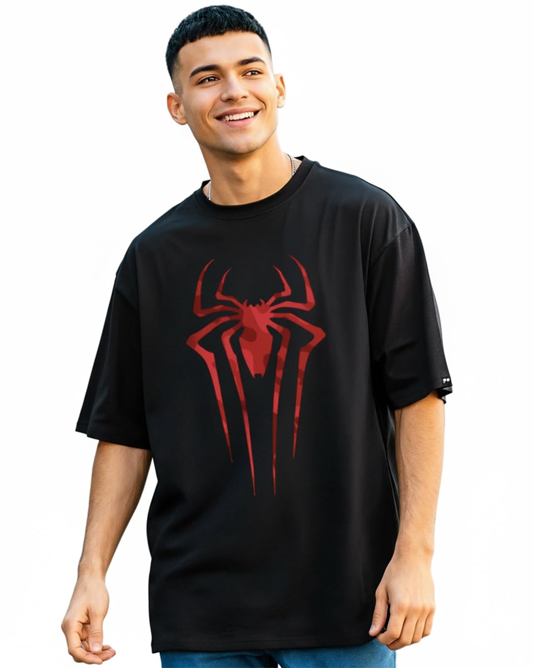 bewakoof Men's Graphic Printed 100% Cotton T-Shirt - Oversized Fit, Round Neck, Half Sleeves-picture-31