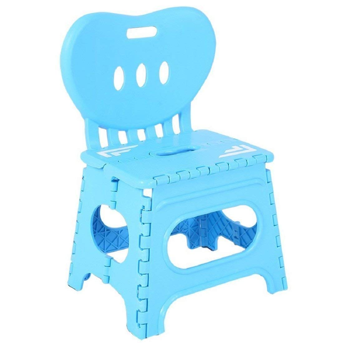 SHREEJIIH Plastic PP Portable Anti Slip Folding Stool Step Chairs with Backrest (Multicolour)-image-2