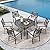 MFSTUDIO 7 PCS Cast Aluminum Retro Design Patio Dining Set with 6 Extra Wide Dining Chair and 1 54" Round Dining Table, Outdoor Furniture for 6, Brown