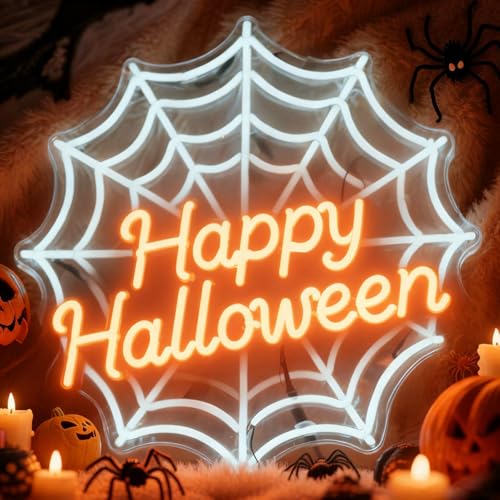 Image of Custom Halloween Spider Neon Sign Spider Led Sign for Wall Decor Light Up Sign Decorations for Halloween Party Window Porch
