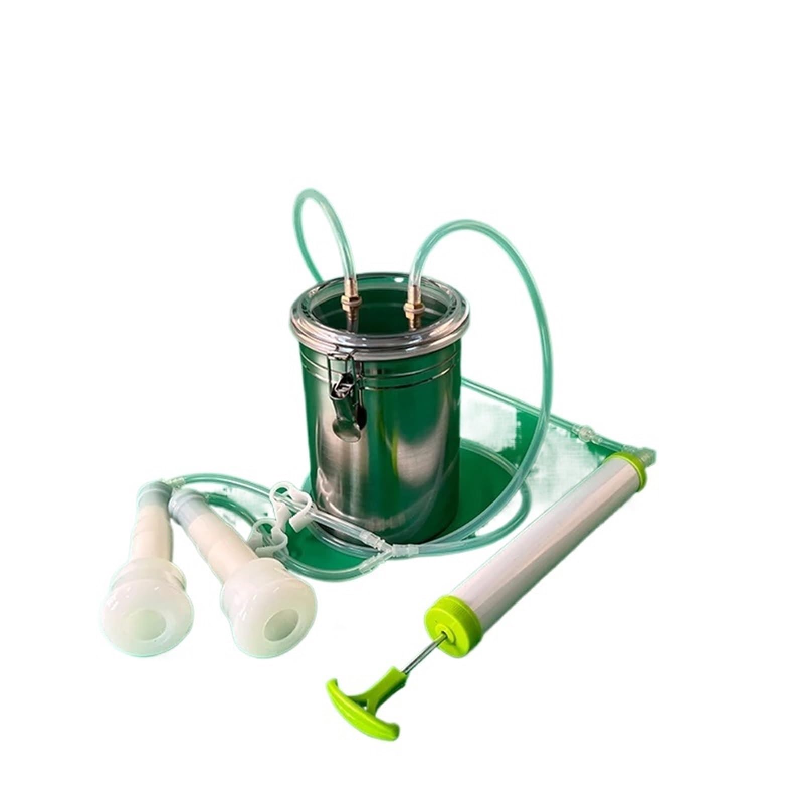 Ordeñadora manual Ordeñadora manual de 2 l for vacas y cabras, acero inoxidable, con bomba vacío for leche oveja cabra(2L-Goat)
