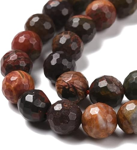 Miniatura 4 de LiQunSweet 90 cuentas de piedra natural Picasso, piedras preciosas redondas facetadas de 128 facetas para hacer joyas