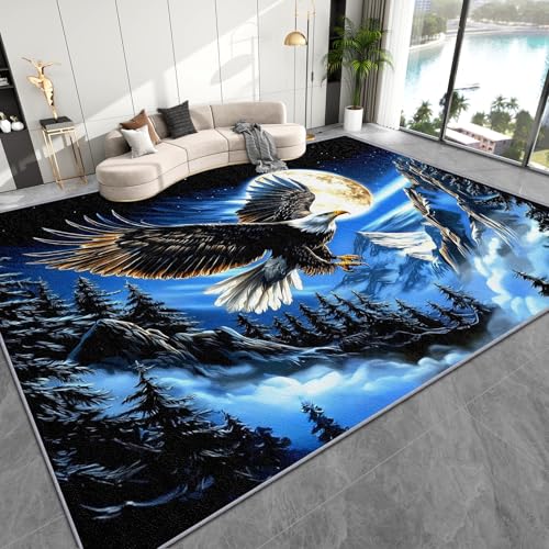 Zoainuos Bald Eagle Area Rug - 4x6 Rug, Eagle Living