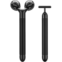 2-IN-1 Beauty Bar Electric Face Massager, 3D Roller and T Shape Arm Eye Nose Head Massager Facial Roller Massager Kit Skin Care Tools