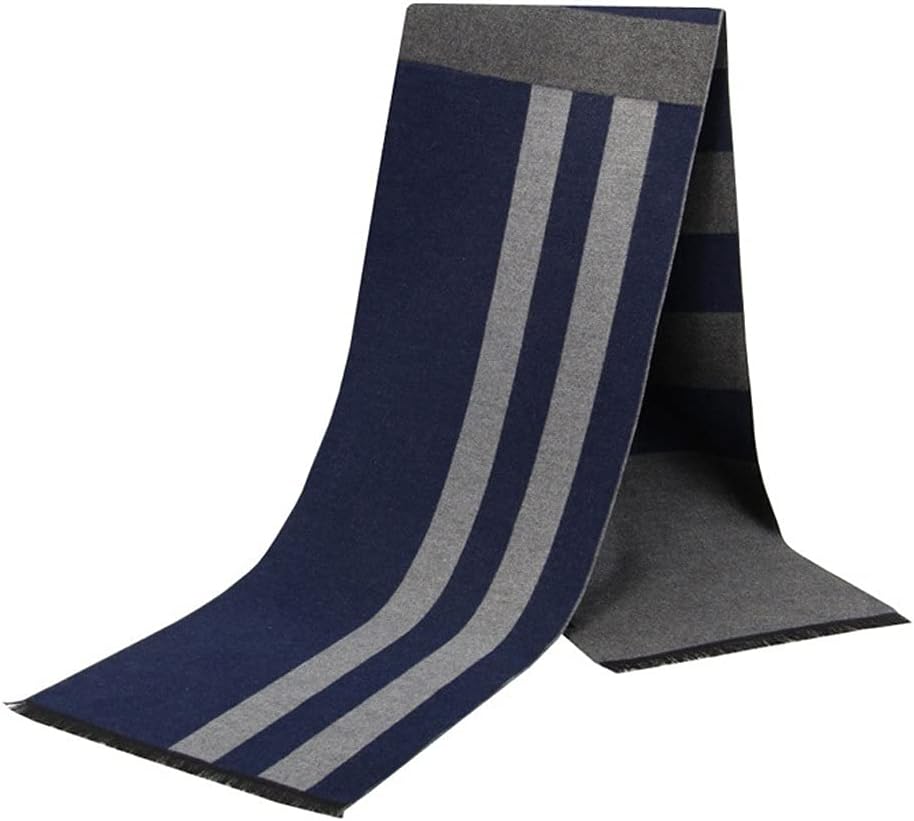 Classic Autumn & Winter Warm Plaid Man Scarf Cashmere Soft Striped Long Scarf(C)