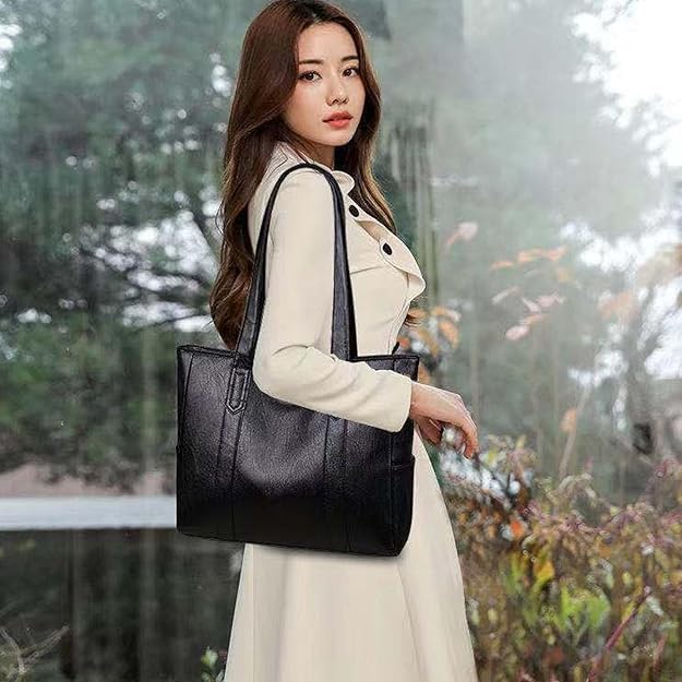 Image of Crossbody Bag for Women, Black Tone Shoulder Handbag for Women, Grain Texture with Inner Padded Pocket Handbag