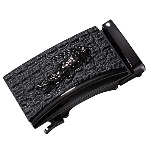 Image of Barry.Wang Mens Ratchet Belt 2 Pack Buckle Gift Set Dress Belts Leather Slide Strap Automatic 1 3 /8 inch Wedding Business